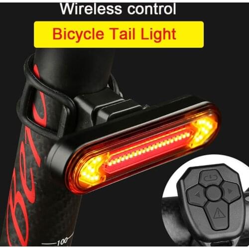 New Bike Warning Tail Light Bicycle Turn Signal with Wireless Remote Waterproof USB Rechargeable Safety Cycling LED Rear Lamp