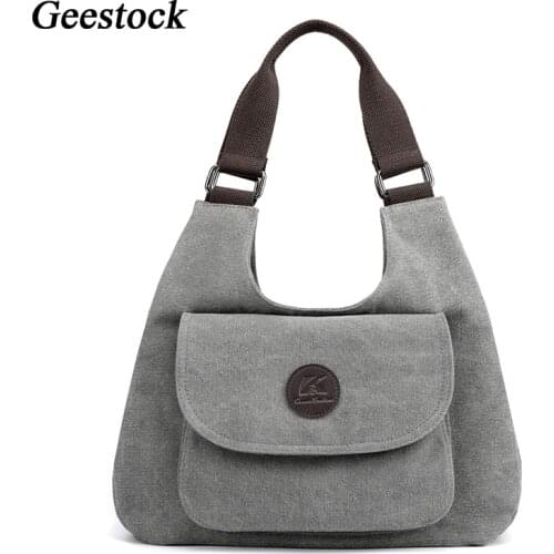 Geestock Shoulder Bag Woman Canvas Designer Handbags Multi-pokcet Messenger Bags Lady Large Capacity Bag Clutch Purse Crossbody