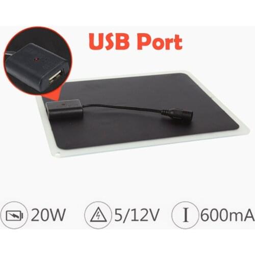 20W Solar Panel USB Mobile Phone Outdoor Emergency Charger for Boat Car Home Camping