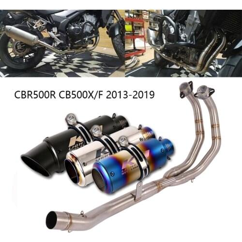 Slip-on Exhaust System for Honda CBR500R CB500X CB500F 2013-2019 Motorcycle Front Mid Link Pipe 51mm Muffler Escape DB Killer