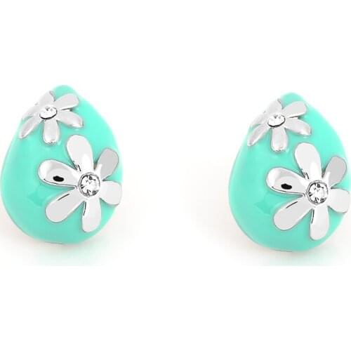 Rainbow hope womens fashion High-quality paint drop shape flower stud earrings & cute style Small Ear studs for gift