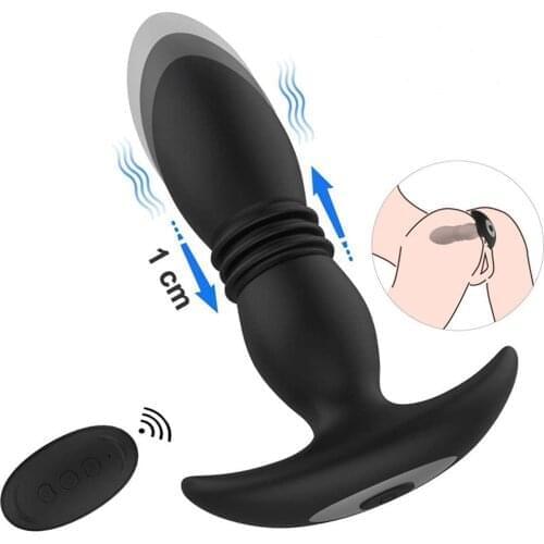Anal Vibrator Wireless Remote Control Telescopic Dildo Massager Vibrator Male Prostate Butt Plug Vibrator Anal Sex Toys For Men
