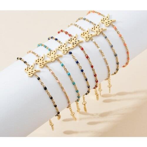 ZMZY Minimalism Angle Wing Bracelets For Women Dainty Jewelry Best Friend Gifts Stainless Steel Friendship Bracelet Femme