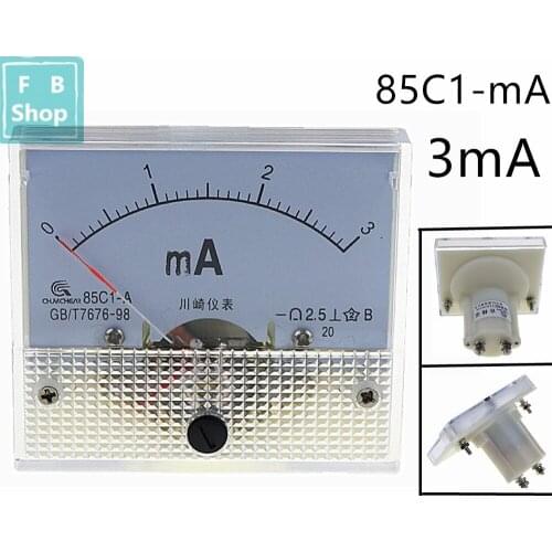 1PCS 85C1-mA 3mA DC pointer ammeter 85C1 series analog AMP meter 64*56 mm size