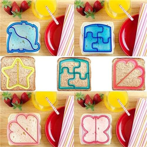 1PCS No More Boring Lunch 10 Shapes DIY Sandwich And Bread Crust Cutter Moulds For Kids (Random Color)