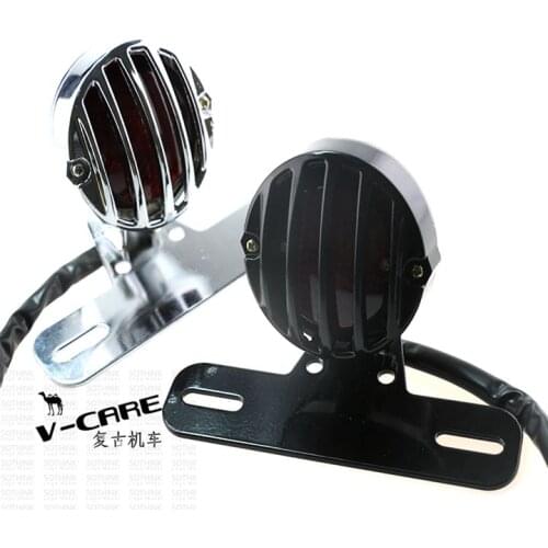 1pcs Vintage Black Motorcycle RearLight Brake Lamp For GN/GS125 Cafe Racer, Moto Tail Light