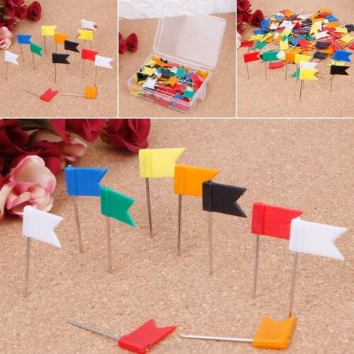 100 Pieces Mixed Color Flag Push Pins Nail Thumb Tack Map Drawing Pin Stationery Au26 20 Dropship