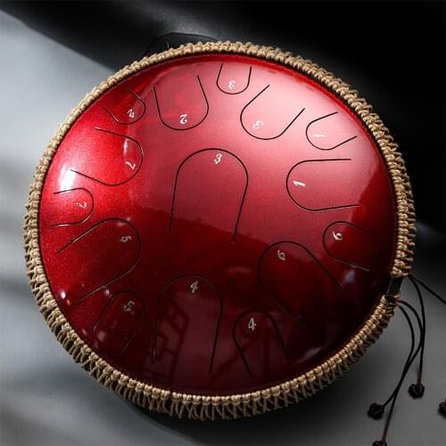 13 Inch 15 Tones D Key Steel Tongue Drum Pearlescent Coating Percussion Instruments Professional Meditation Drum Accessories