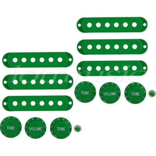 2set Guitar Single Coil Pickup Cover 1 volume 2 Tone Knobs Switch tip Green
