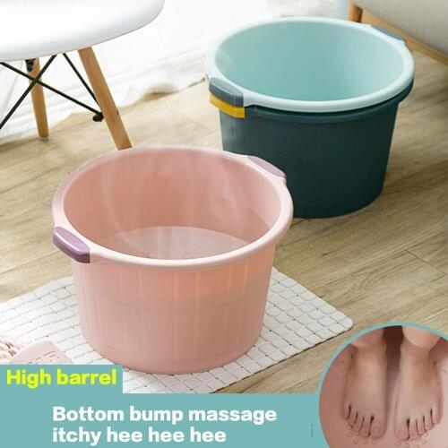 23CM Round Heightened Plastic Wash Basin Foot Tub Massage Roller Foot Bath Barrel