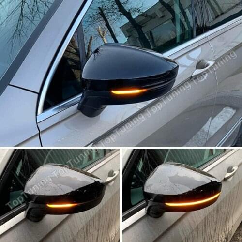 2X Flowing Side Mirror Indicator Light LED Dynamic Turn Signal Light Blinker For VW Tiguan 2016 2017 2018 2019 2020 2021