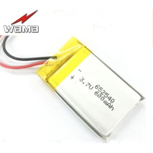 4pcs/lot 652540 800mAh 3.7V Rechargeable Lithium Li-Polymer Battery For Bluetooth MP3/MP4
