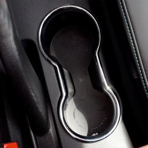 ABS Chrome Car Interior Water Cup Protection Cover Trim Decorator Sticker for Chevrolet Trax 2014 2015 2016 2017 Parts