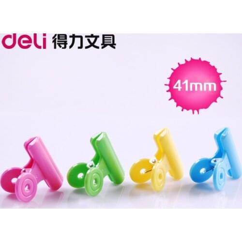 Free Shipping (5pcs/set) 41mm multicolour plastic circle clip spring paper clip novelty stationery bag clip party favor