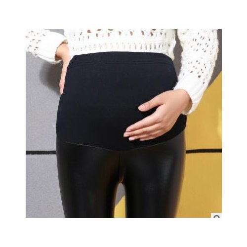 Spring/summer High Waist Maternity Pants Abdominal Casual fashion thin PU belly trousers pregnant women clothes