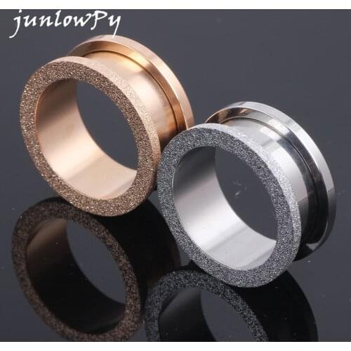 Flesh Tunnel Plug Stahl Glitter Glitzer Rose Gold 4-20mm Stainless steel ear expander piercing plugs body jewelry