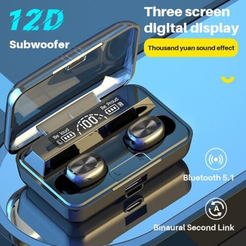 G03-5 Bluetooth 5.1 Headset Sweatproof HD LED Digital Display ABS Portable In-ear Wireless Sports Earphones for Hiking for Phone
