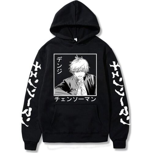 2021 Anime Chainsaw Man Graphic Long Sleeve Hoodies Harajuku Hoodie Pullover Tops