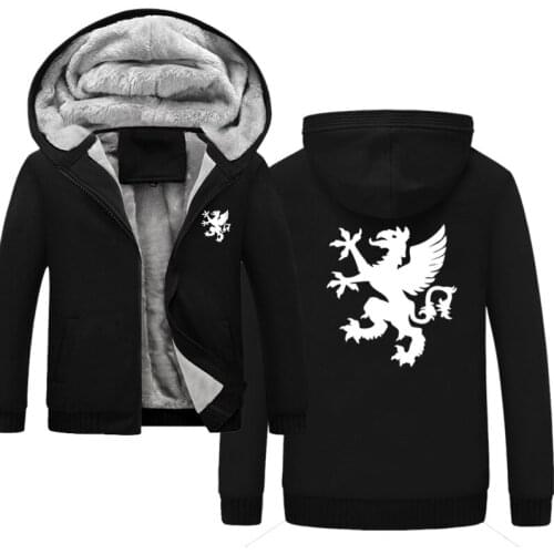 Medieval Gryphon Griffon Men Casual Hoodies Zipper Sweatshirts Male Long Sleeve Hoodie Men Jacket Plus Size 5XL Sweatshirt
