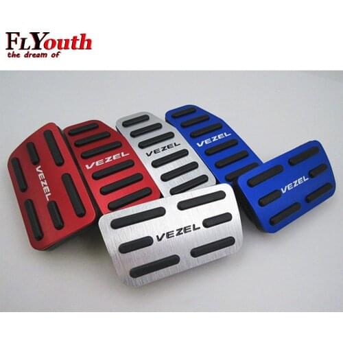 Aluminum Alloy Pedal Cover For Honda VEZEL 2015 - 2019 Non-Slip Auto No Drilling Aluminum Brake And Accelerator Pedal Covers