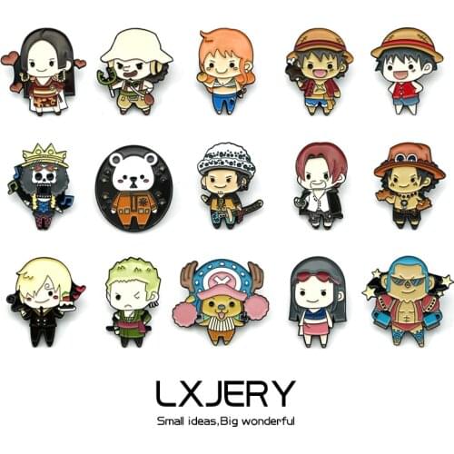 LXJERY Japanese Anime Pirate Pin Badge On Backpack Funny Brooch Pins For Clothes Broche For Women Girl Schoolbag