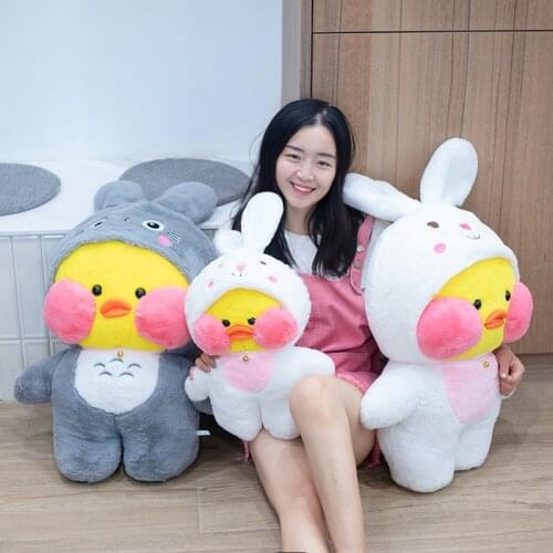 75cm Cute LaLafanfan Cafe Duck Turn to Unicorn Totoro Panda Plush Toys Stuffed Soft Animal Dolls for Kids Girls Birthday Gifts