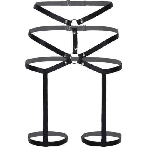 Mens Sexy Elastic Band Underwear Briefs Lingerie Hollow Out Harness Belt Strap Underpants Clubwear for Dancing Performance