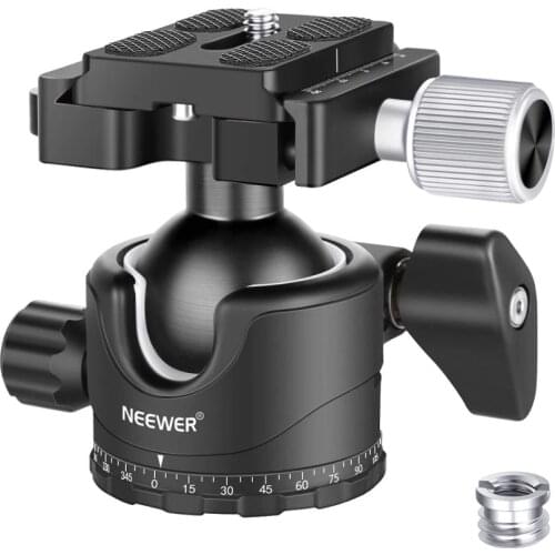 Neewer Professional 35MM Low-Profile Ball Head 360 Degree Rotatable Tripod Head+1/4 inch QR Plate Bubble Level for DSLR Cameras