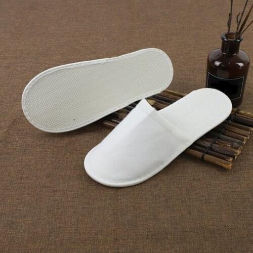 New Arrival Disposable Slippers Spa Hotel Guest Slippers Open Toe Towel Indoor Disposable Slippers Dropship random color