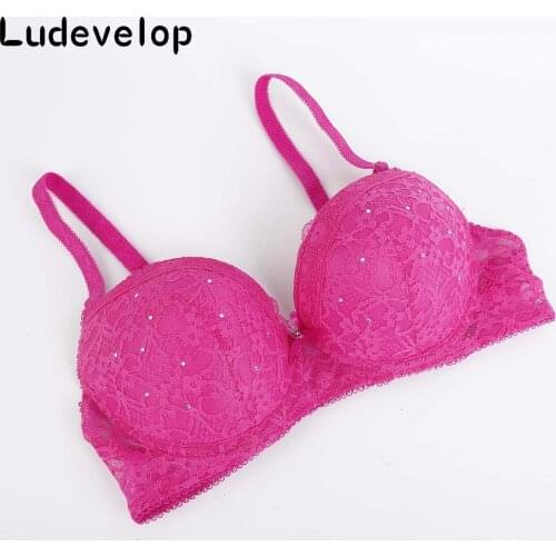 New Lace Drill Bras Women Plus Size Push Up Underwear Bra Brassiere 34 36 38 40 ABC Cup For Female Bralette