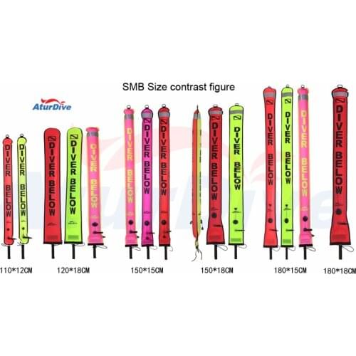 Diving equipment red SMB 1.2m 1.5m 1.8m smb surface marqueur bouee Rose couleur Water surface signal bar Diving life products