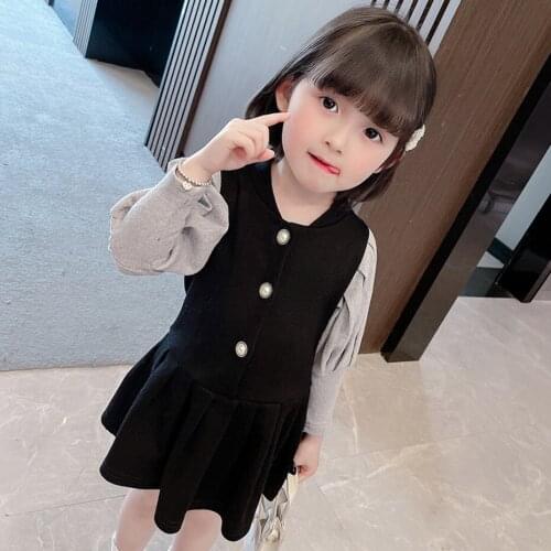 Dress Girl Patchwork Dress For Girl Casual Style Dress For Kids Spring Autumn Costume For Girls