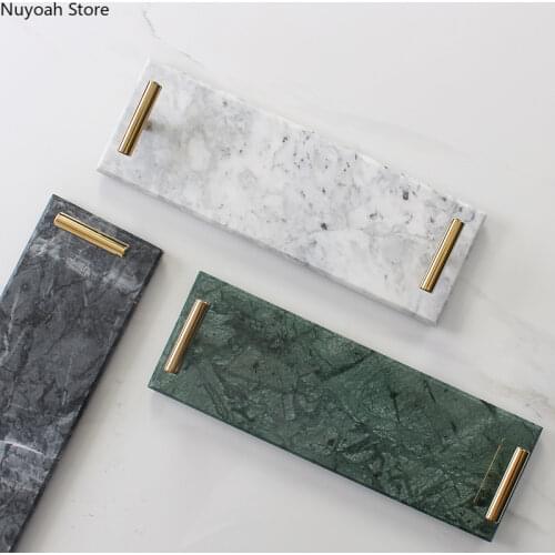 Natural Marble Storage Tray Nordic Simple Household Display Tray Bathroom Storage Tray Living Room Home Decoration Accessories