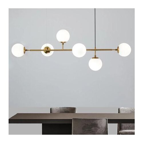 Nordic restaurant pendant light postmodern 6 lights black gold glass hanging lamps dining room kitchen bar suspention luminaire