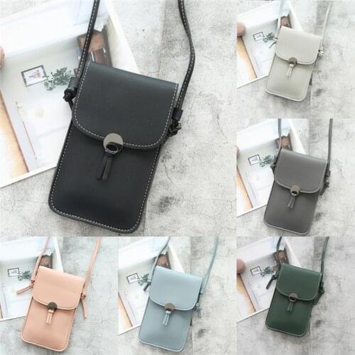 Transparent Touch Screen Retro Simple Mobile Phone Bag 2021 Women PU Chain Messenger Bags Small Flap Bag Mini Shoulder Bag