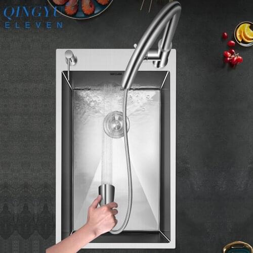 Small Size Sink 304 Stainless Steel 3mm Thickness Mini Manual Above Counter Sink Single Bar Counter Balcony Kitchen Small Sink