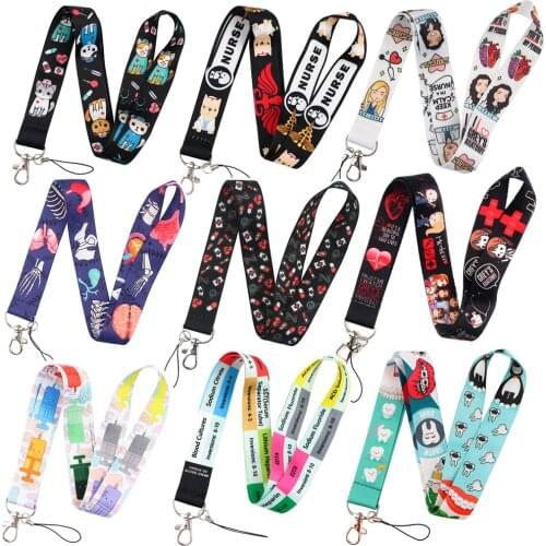 DZ1136 Medical Doctor Nurse Lanyards for Key Neck Strap For Card Badge Gym Key Chain Lanyard Key Holder DIY Hang Rope Keychain