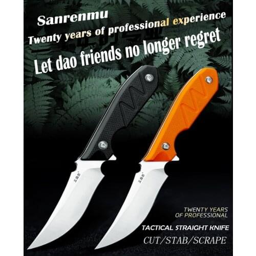 Sanrenmu S755 Fixed Blade Outdoor Survival High Hardness Sharp Straight Knife Camping Tactical Hunting Knife Edc Combat Tool NEW