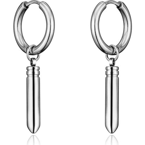 New Punk Unusual Earrings for Women Goth Hoop Earrings Men Party Jewelry boucle oreille femme Piercing Stainless Steel Earrings