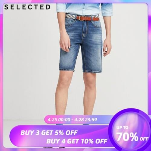 SELECTED Summer Cotton&Linen Blended Shorts Mens Casual Tapered Denim Shorts|4202S3504