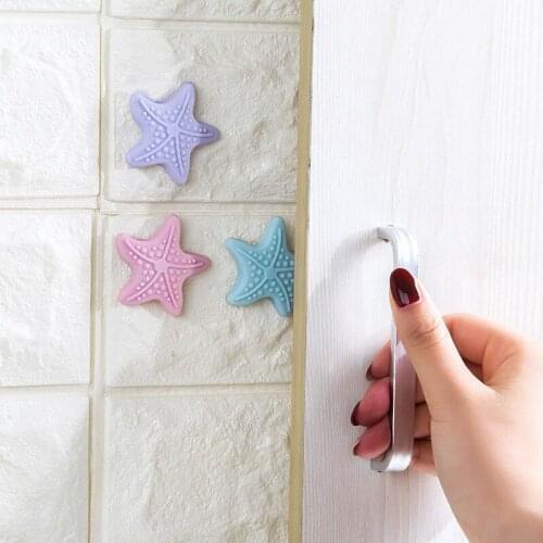 Cute Starfish Shape Sticky Door Stopper Luminous Shockproof Crash Pad Anti-crash Safe Wall Protector Home Decoration