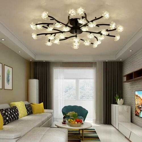 LED Ceiling Lamp Black Glass Living Room Bedroom Modern G4 Ceiling Lamp Minimalist Nordic Luxury Creative Deco Ceiling Lighting