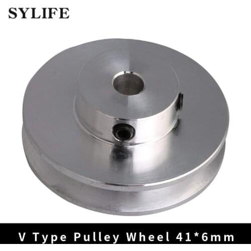 Silver Aluminum Alloy 4.1x1.6x0.6cm Fixed Bore Single Groove V-shape Pulley for Motor Shaft 0.3-0.5cm PU Round Type Belts
