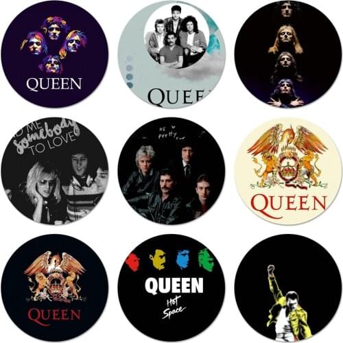 Queen Rock Group Icons Pins Badge Decoration Brooches Metal Badges For Clothes Backpack Decoration 58mm
