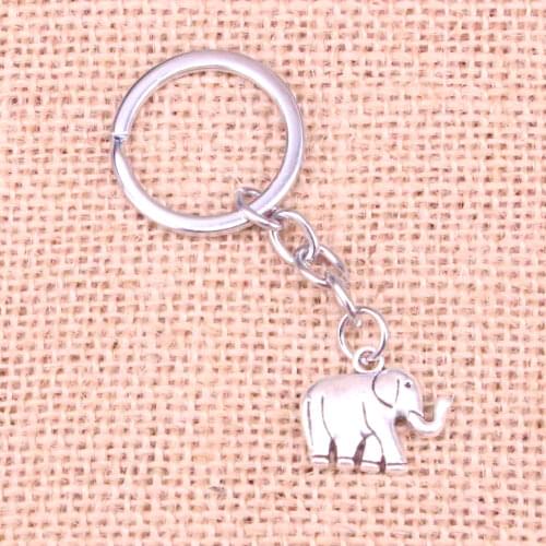 20pcs two sided elephant Keychain 21*18*5mm Pendants Car Key Chain Ring Holder Keyring Souvenir Jewelry Gift