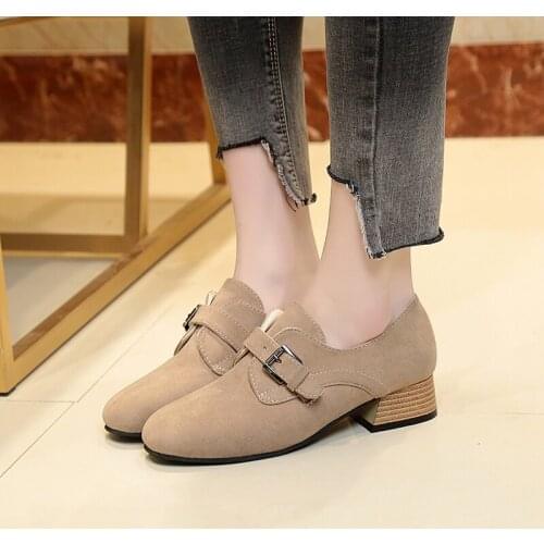 2020 new Spring autumn fashion Women Round Toe Oxford single Shoes Woman Soft Leather Bullock Women Shoes U22-12