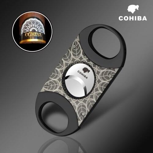 2021 COHIBA Stainless Steel Cigar Cutter Brand New Blades Classic Pocket Cigar Cutter Guillotine Christmas Cigar Scissors Gifts