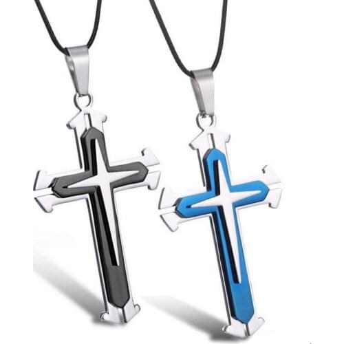 2021 New Creative Cross Necklace for Men Women Pendant Military Student Jesus Jewelry Couple Statement Initial Heavy Vintage