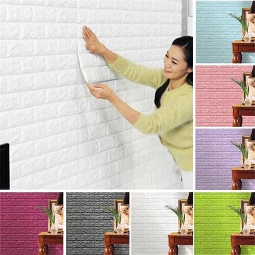 3D Brick Wall Sticker DIY stone pattern Sticker Self-Adhesive Waterproof Wall Paper for Kids Room DIY floral prints 3D Wallpaper