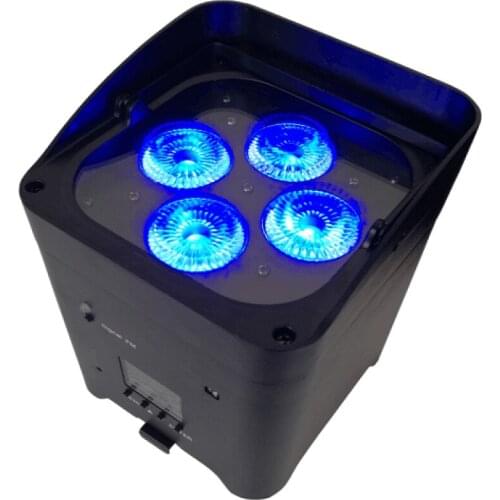 4X18W RGBWA+UV 6in1 LED Smart phone APP control+ 2.4G Wireless+IR remote control Mini LED rechargeable battery uplighting